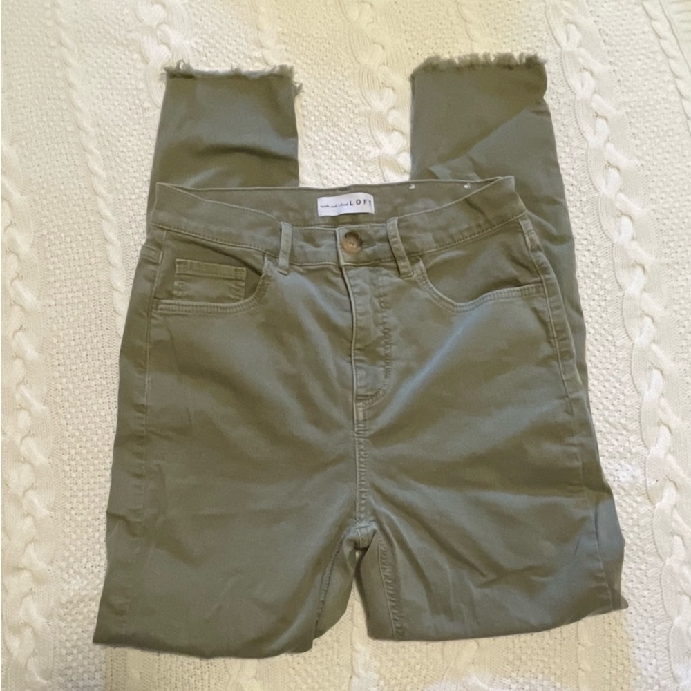 LOFT High Waist Skinny Crop Jeans